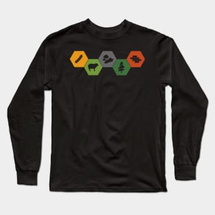 Settlers of Catan Minimalistic Colored Long Sleeve T-Shirt